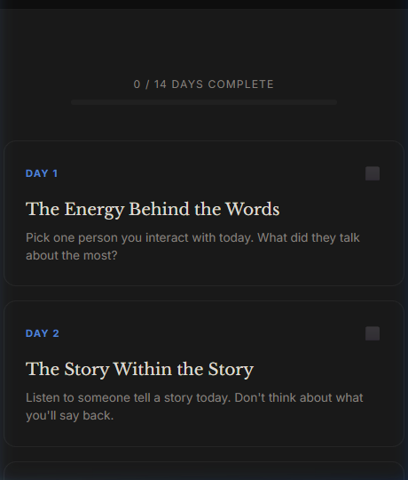 Listening Lens observation exercise interface